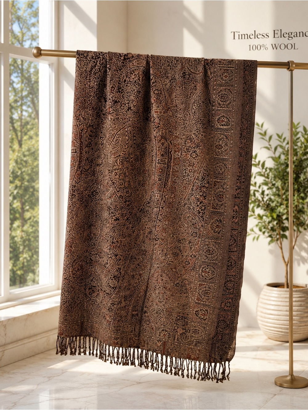 Westside 100% Wool Paisley Shawl/Wrap – NWOT | Approx. 70" x 30"